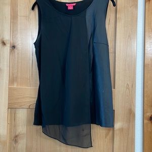 Faux Leather layered top M